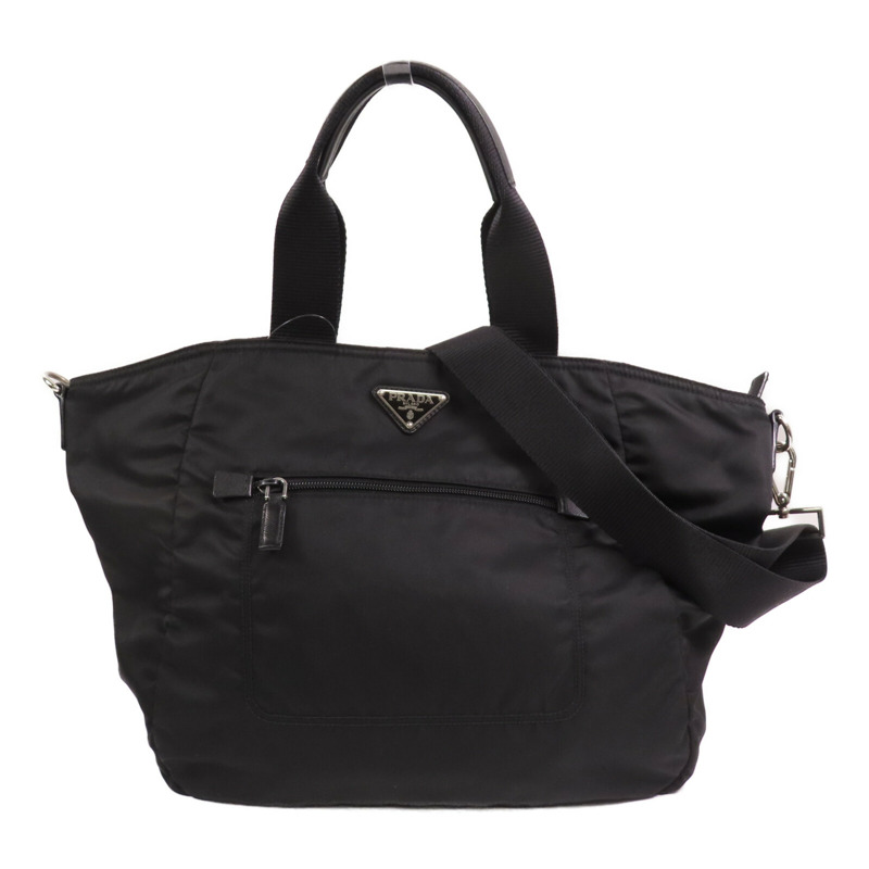 PRADA 尼龍2Way Shoulder Bag銀扣手挽肩背兩用袋-0