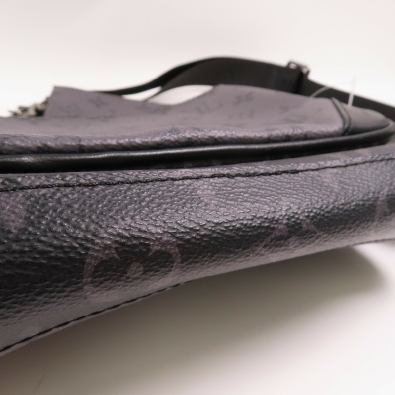 LOUIS VUITTON Monogram Eclipse Reverse Trio Messenger銀扣肩背袋灰色-8