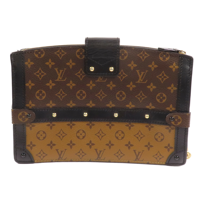 LOUIS VUITTON Monogram Reverse Trunk Clutch金扣肩背袋-1