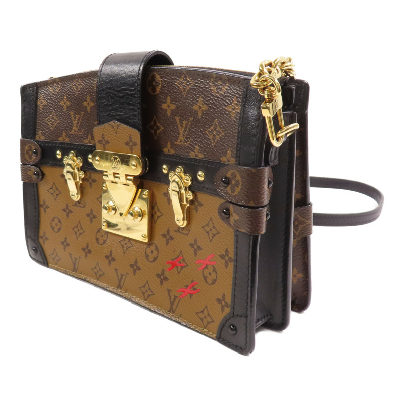 LOUIS VUITTON Monogram Reverse Trunk Clutch金扣肩背袋-2