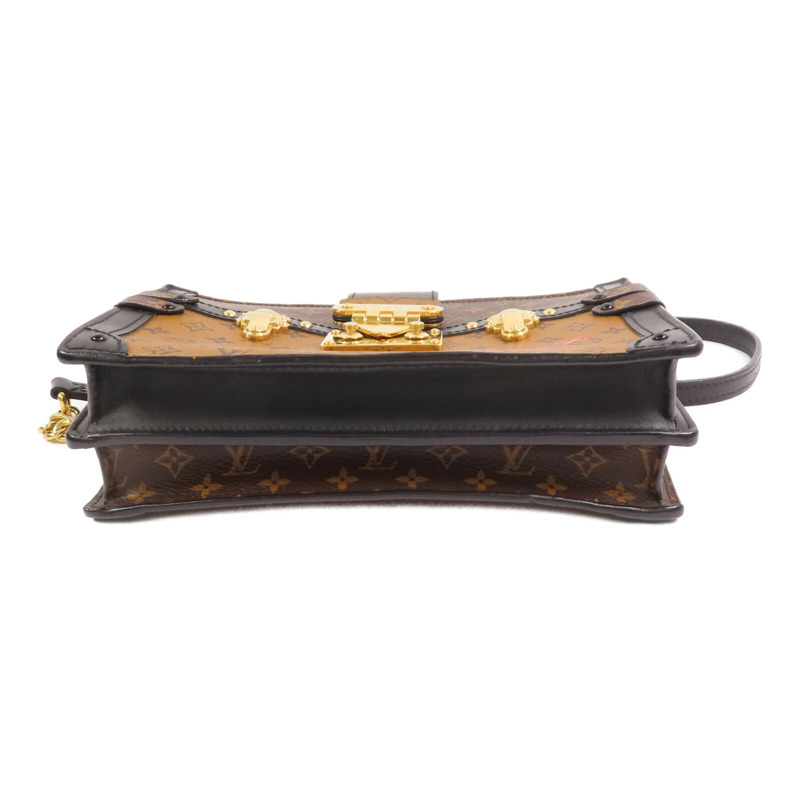 LOUIS VUITTON Monogram Reverse Trunk Clutch金扣肩背袋-3