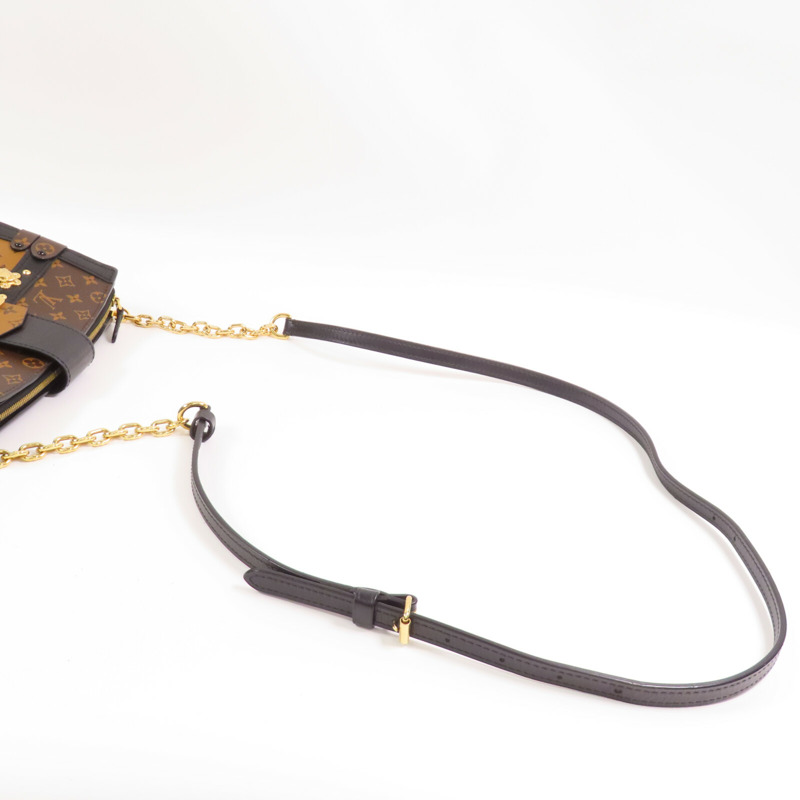 LOUIS VUITTON Monogram Reverse Trunk Clutch金扣肩背袋-4
