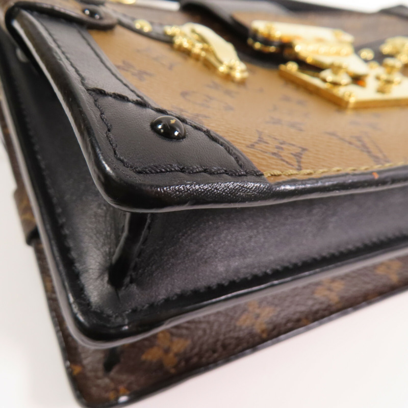 LOUIS VUITTON Monogram Reverse Trunk Clutch金扣肩背袋-5