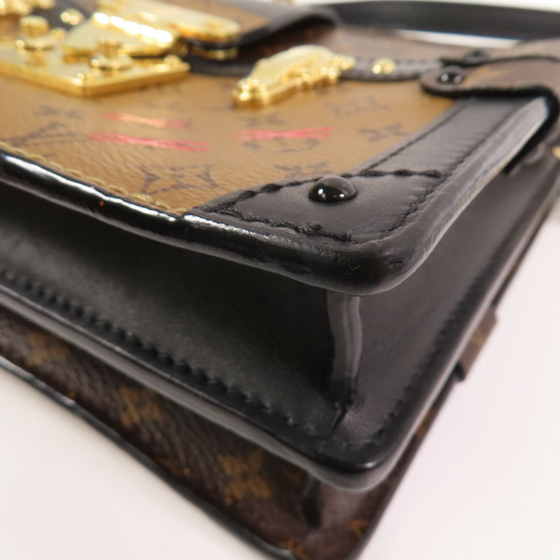 LOUIS VUITTON Monogram Reverse Trunk Clutch金扣肩背袋-6