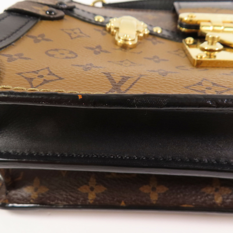 LOUIS VUITTON Monogram Reverse Trunk Clutch金扣肩背袋-7
