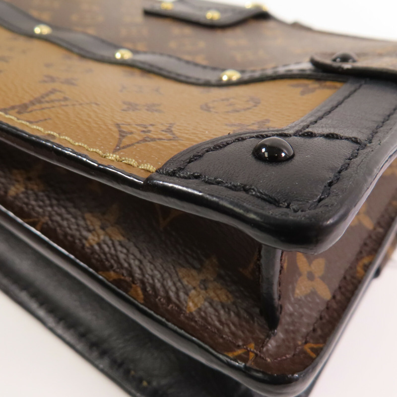 LOUIS VUITTON Monogram Reverse Trunk Clutch金扣肩背袋-8