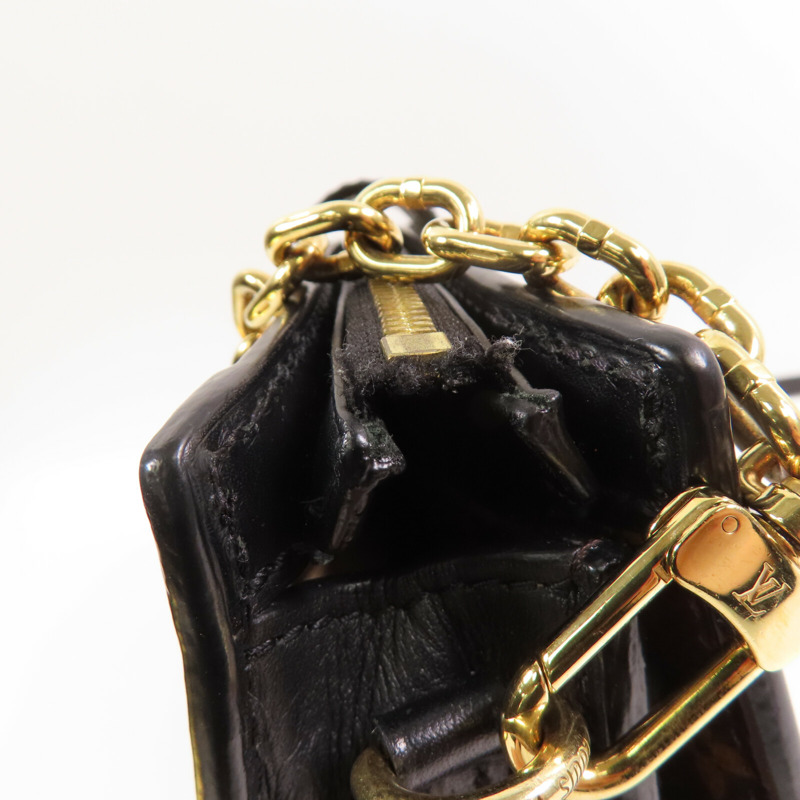LOUIS VUITTON Monogram Reverse Trunk Clutch金扣肩背袋-11