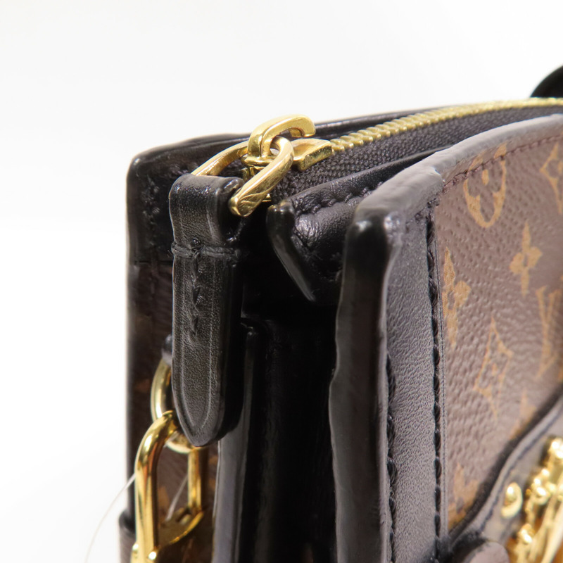 LOUIS VUITTON Monogram Reverse Trunk Clutch金扣肩背袋-13