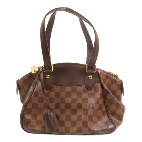 LOUIS VUITTON Damier Ebene Verona PM金扣手挽袋