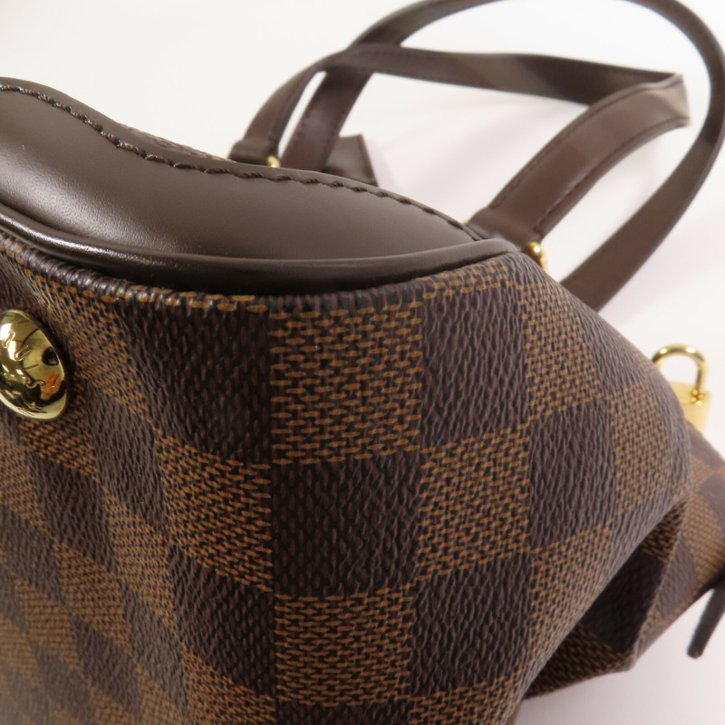 LOUIS VUITTON Damier Ebene Verona PM金扣手挽袋-7