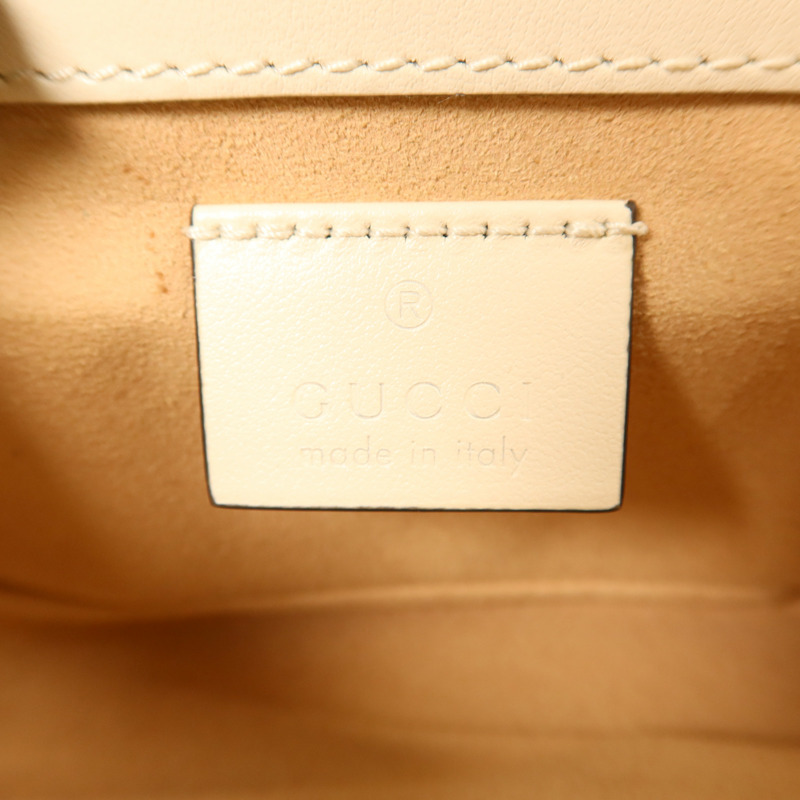 GUCCI 牛皮皮革GG Marmont Super Mini銀扣鏈帶肩背袋-6