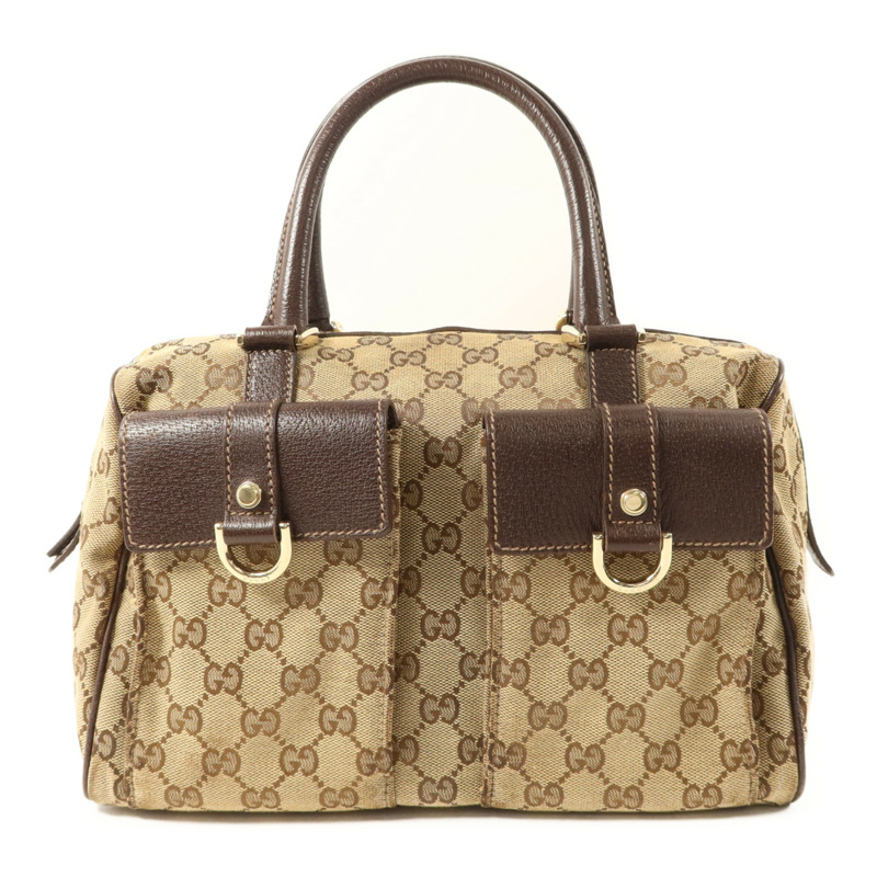 GUCCI 帆布Abbey Pocket Handbag金扣手挽袋-0