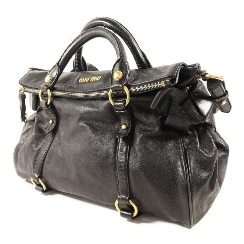 Miu Miu 牛皮皮革2 Way Shoulder Bag金扣手挽肩背兩用袋-2