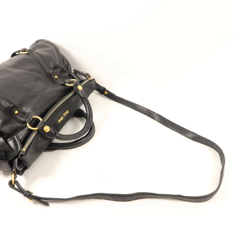 Miu Miu 牛皮皮革2 Way Shoulder Bag金扣手挽肩背兩用袋-4