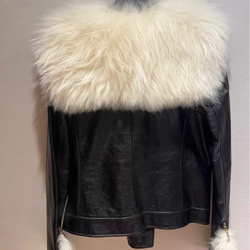 Chanel皮衣海軍領36碼-1