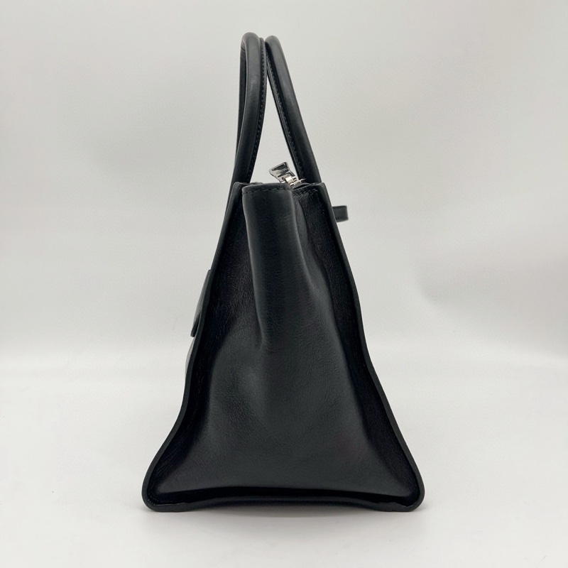 「JL精品代購」 Prada黑色牛皮GlaceCalf 2way托特包-4