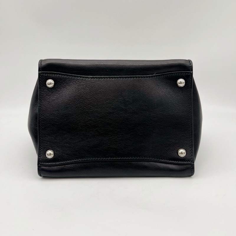 「JL精品代購」 Prada黑色牛皮GlaceCalf 2way托特包-6