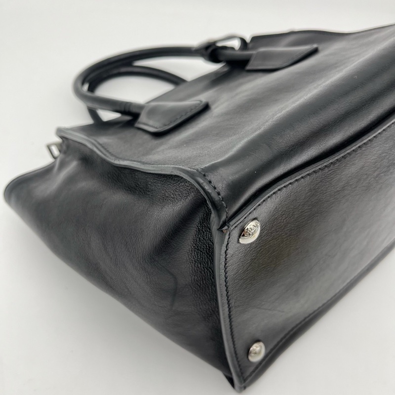「JL精品代購」 Prada黑色牛皮GlaceCalf 2way托特包-7