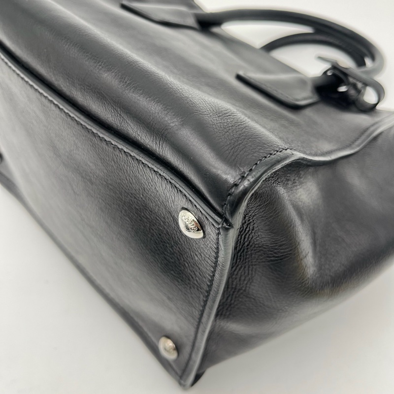 「JL精品代購」 Prada黑色牛皮GlaceCalf 2way托特包-8