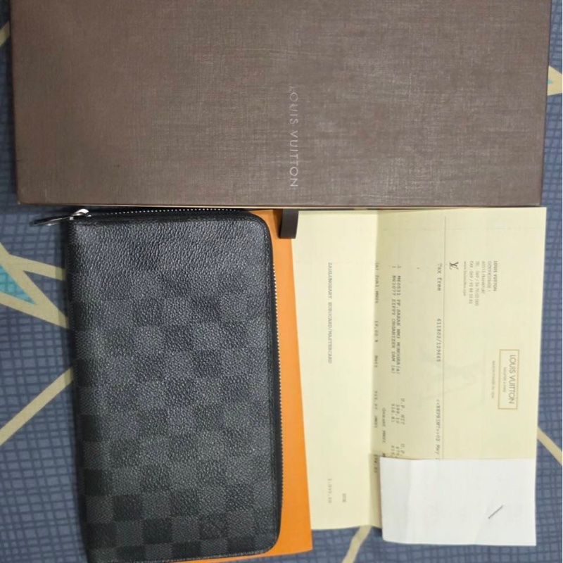 LOUIS  VUITTON 黑色棋盤格拉鍊長夾-18