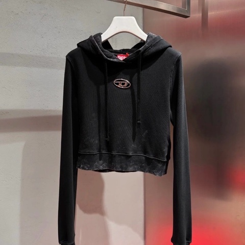Diesel 短款 連帽衛衣 #S M 女款，兩個顏色