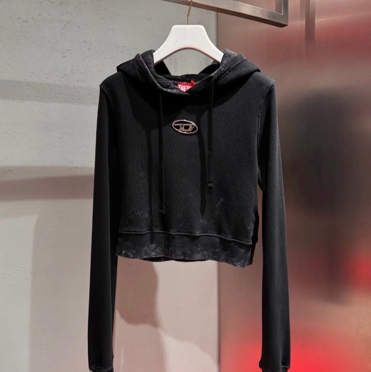 Diesel 短款 連帽衛衣 #S M 女款,兩個顏色-0