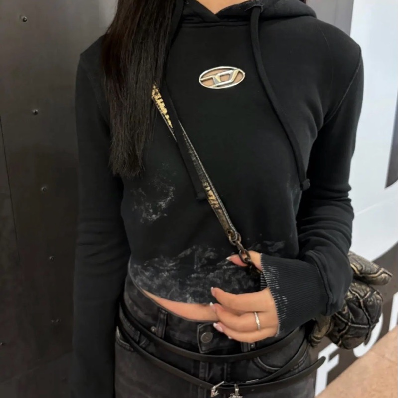 Diesel 短款 連帽衛衣 #S M 女款,兩個顏色-1