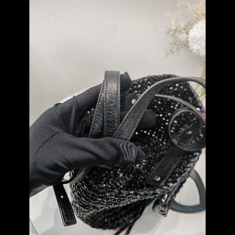 Balenciaga Lecagole 黑色藤籃-15
