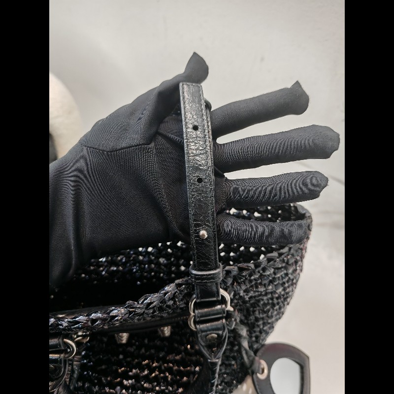 Balenciaga Lecagole 黑色藤籃-17