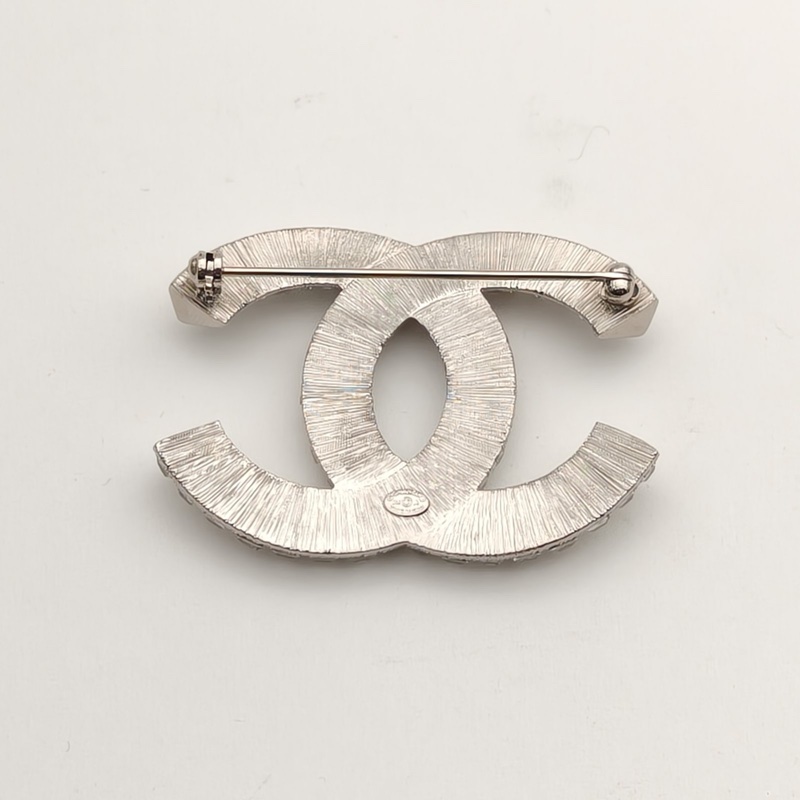 CHANEL 合金冰糖方鑽雙C胸針-4