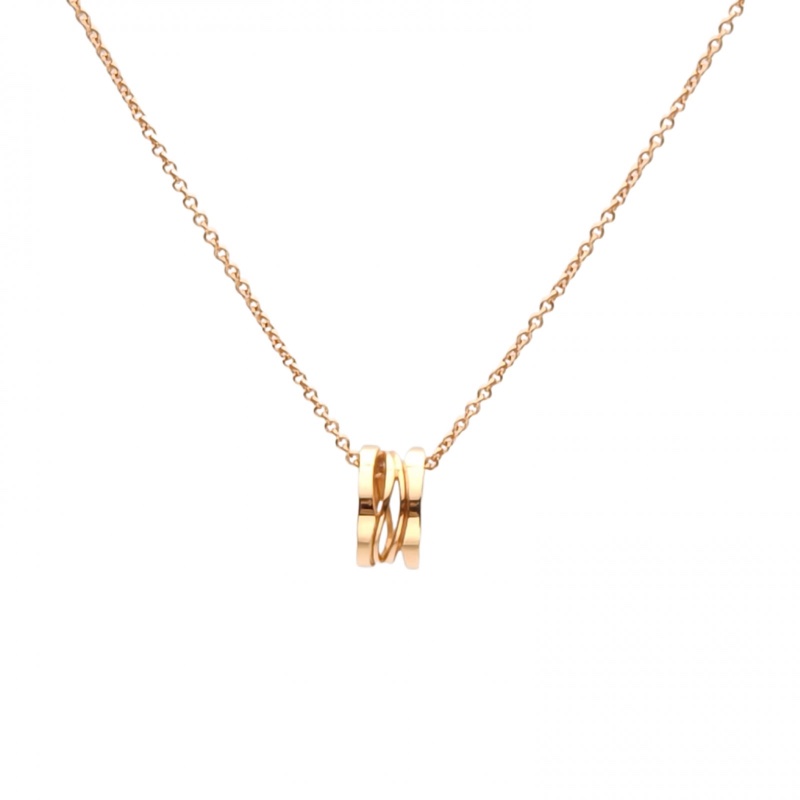 BVLGARI B.ZERO1彈簧項鏈鏤空18K玫瑰金項鏈-0