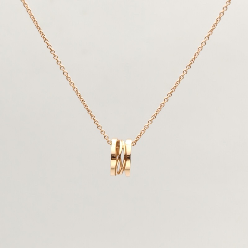 BVLGARI B.ZERO1彈簧項鏈鏤空18K玫瑰金項鏈-1