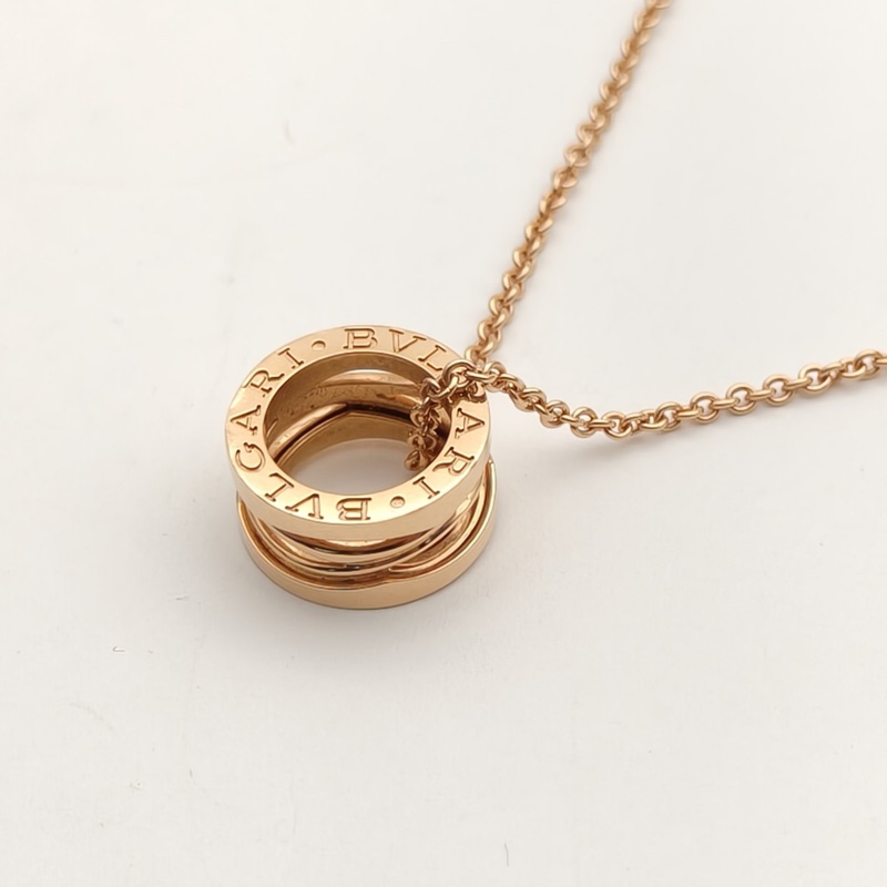 BVLGARI B.ZERO1彈簧項鏈鏤空18K玫瑰金項鏈-2