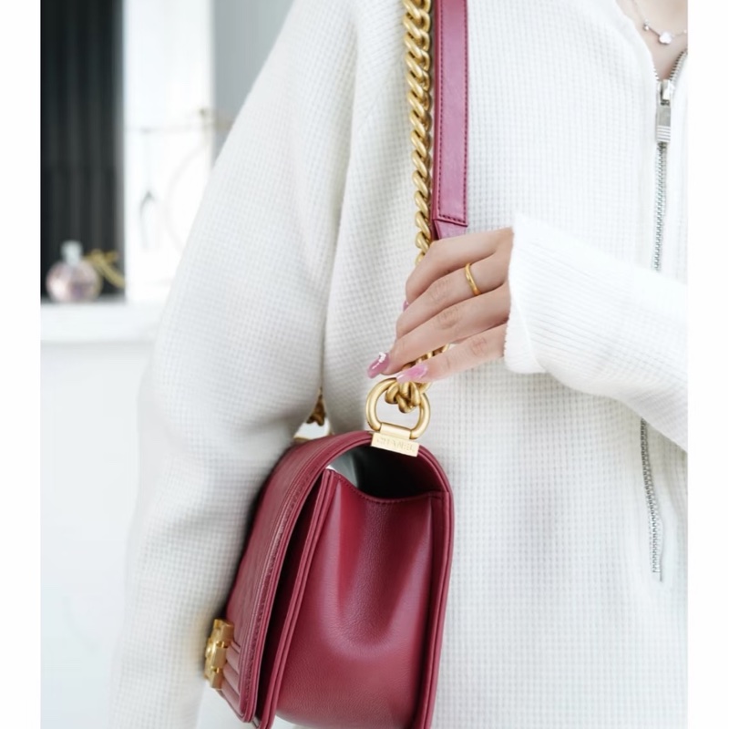 🈶購證 #大全配🉑送禮 #波爾多紅 香奈兒leboy25中號 專櫃25萬多🔥-3