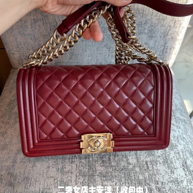 🈶購證 #大全配🉑送禮 #波爾多紅 香奈兒leboy25中號 專櫃25萬多🔥-4