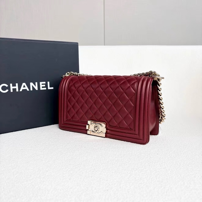 🈶購證 #大全配🉑送禮 #波爾多紅 香奈兒leboy25中號 專櫃25萬多🔥-10