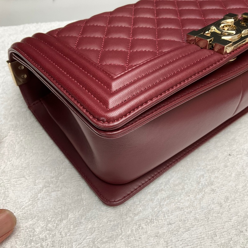 🈶購證 #大全配🉑送禮 #波爾多紅 香奈兒leboy25中號 專櫃25萬多🔥-16