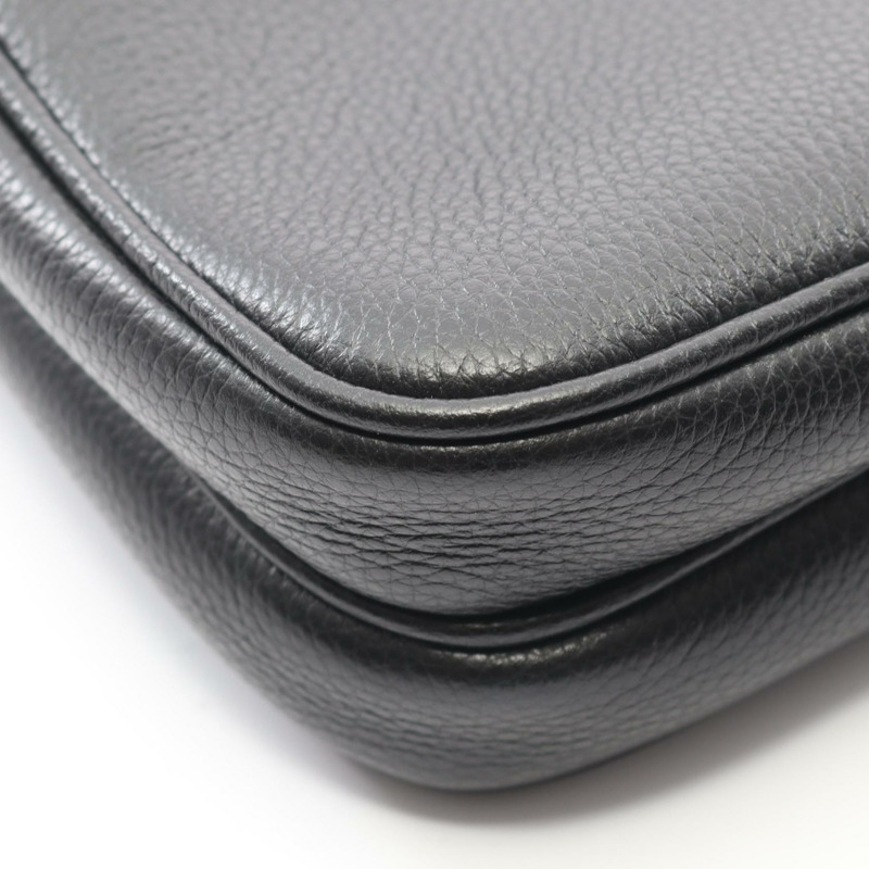 PRADA VITTELO 肩挎斜背包 2VH019 皮革 黑色 logo 二手 男女通用-4