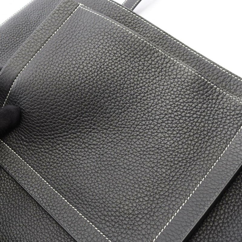 愛馬仕 Cabasserie 46 肩背手提包,Clemence 皮革,黑色,二手,女士款-6