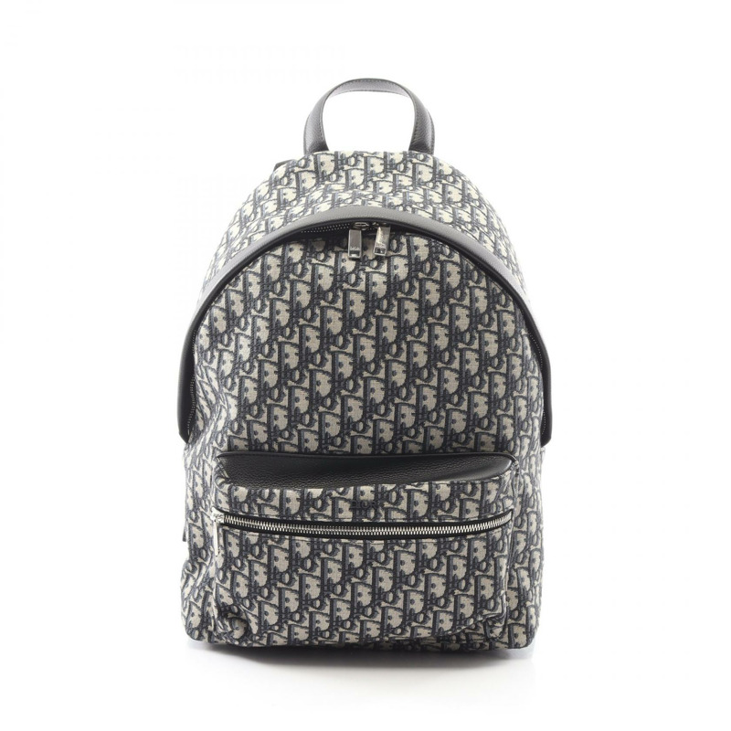 Christian Dior Rider Oblique Jacquard Rucksack Backpack 1VOBA088YKY 帆布海軍藍-0