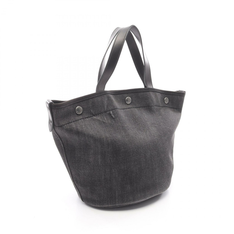 PRADA DENIM+CITY 小牛皮托特單肩斜背包 1BG244 黑色二手-1