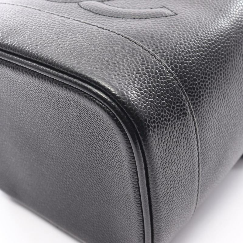 香奈兒 COCO 標誌化妝包 A01998 小牛皮 黑色 二手 金色五金 女士-7