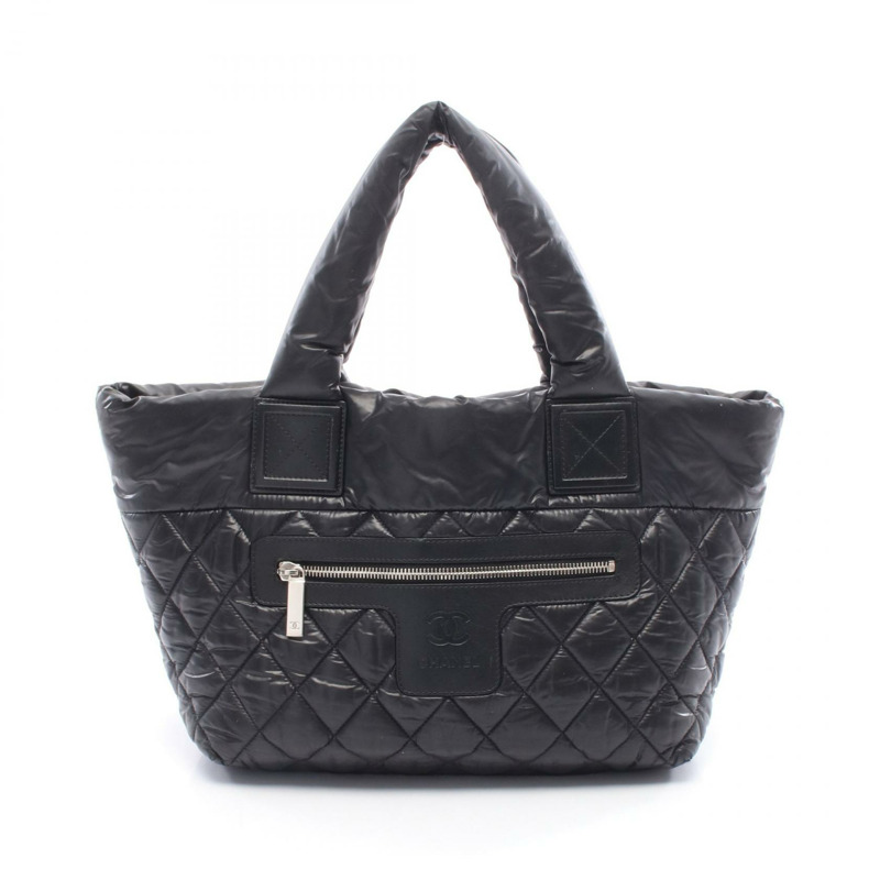 香奈兒 Coco Cocoon 小號手提包 A48610 尼龍皮革 黑色 酒紅色 SHW-0