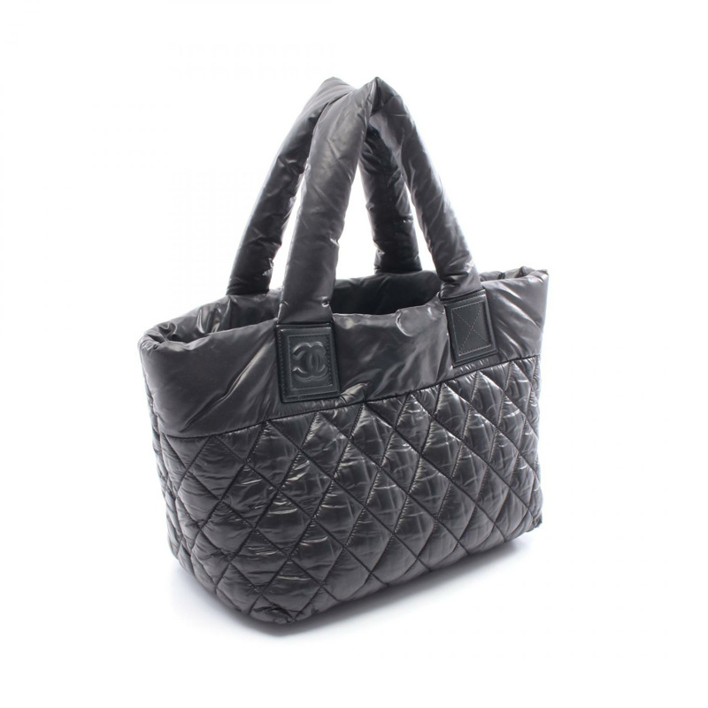 香奈兒 Coco Cocoon 小號手提包 A48610 尼龍皮革 黑色 酒紅色 SHW-1