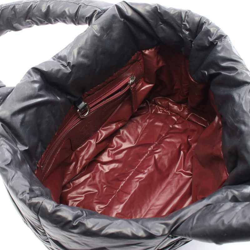 香奈兒 Coco Cocoon 小號手提包 A48610 尼龍皮革 黑色 酒紅色 SHW-2