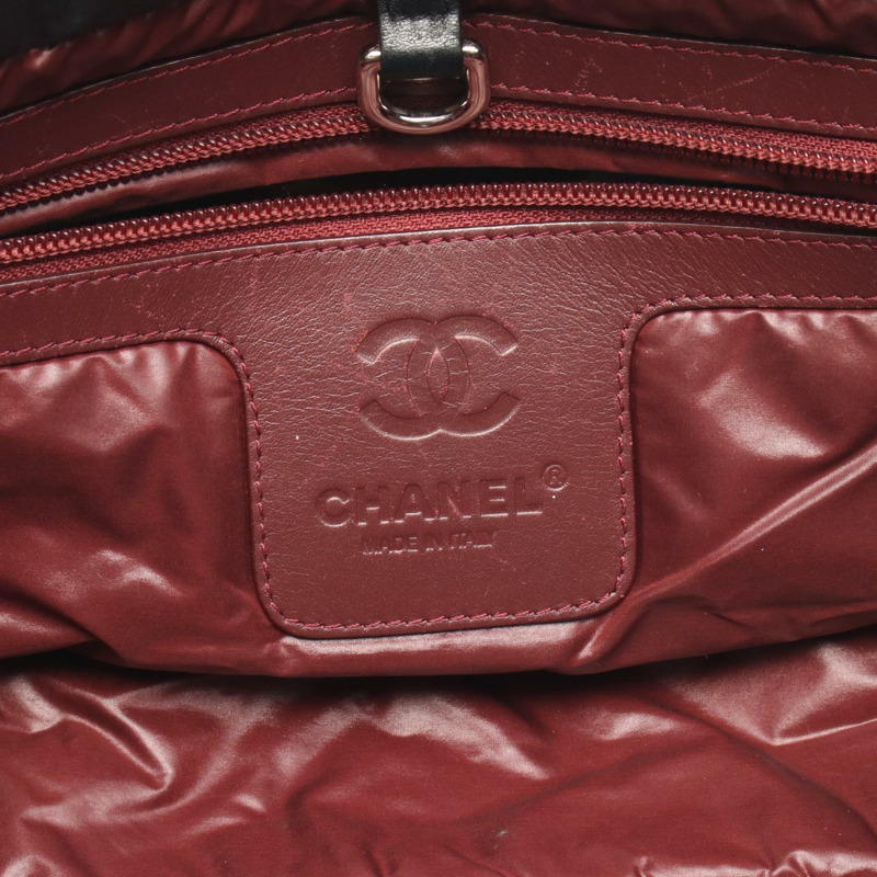 香奈兒 Coco Cocoon 小號手提包 A48610 尼龍皮革 黑色 酒紅色 SHW-3