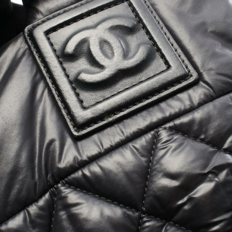 香奈兒 Coco Cocoon 小號手提包 A48610 尼龍皮革 黑色 酒紅色 SHW-9