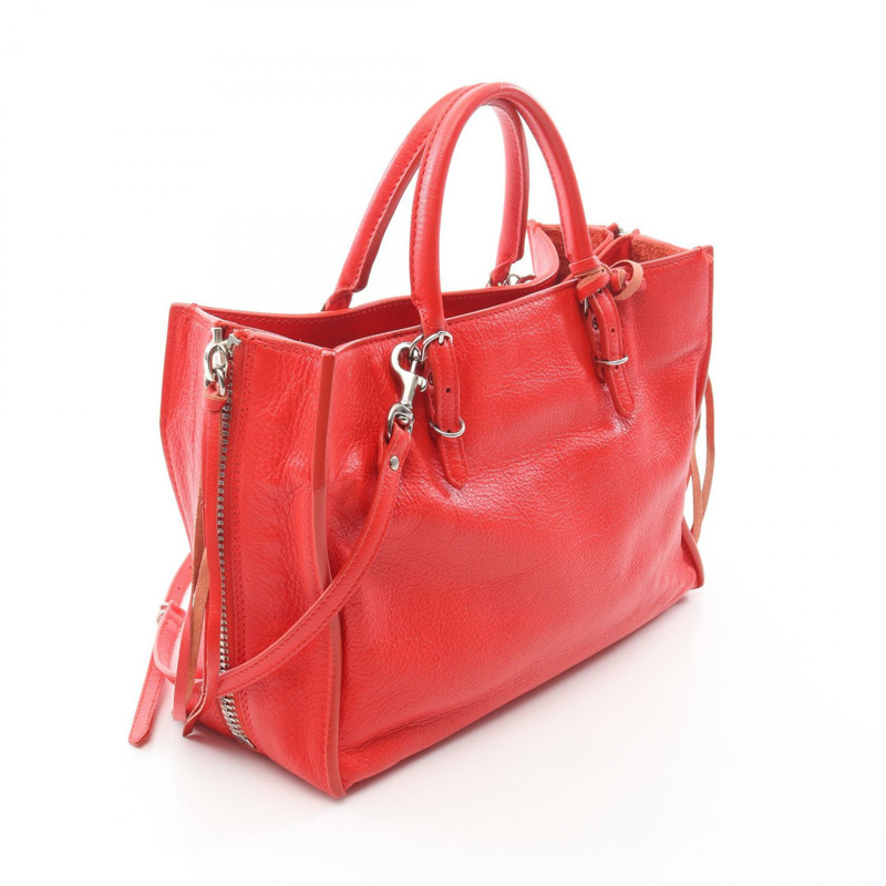 巴黎世家 (BALENCIAGA) PAPIER A6 拉鍊斜背包 370926 紅色皮革 二手 女士-1