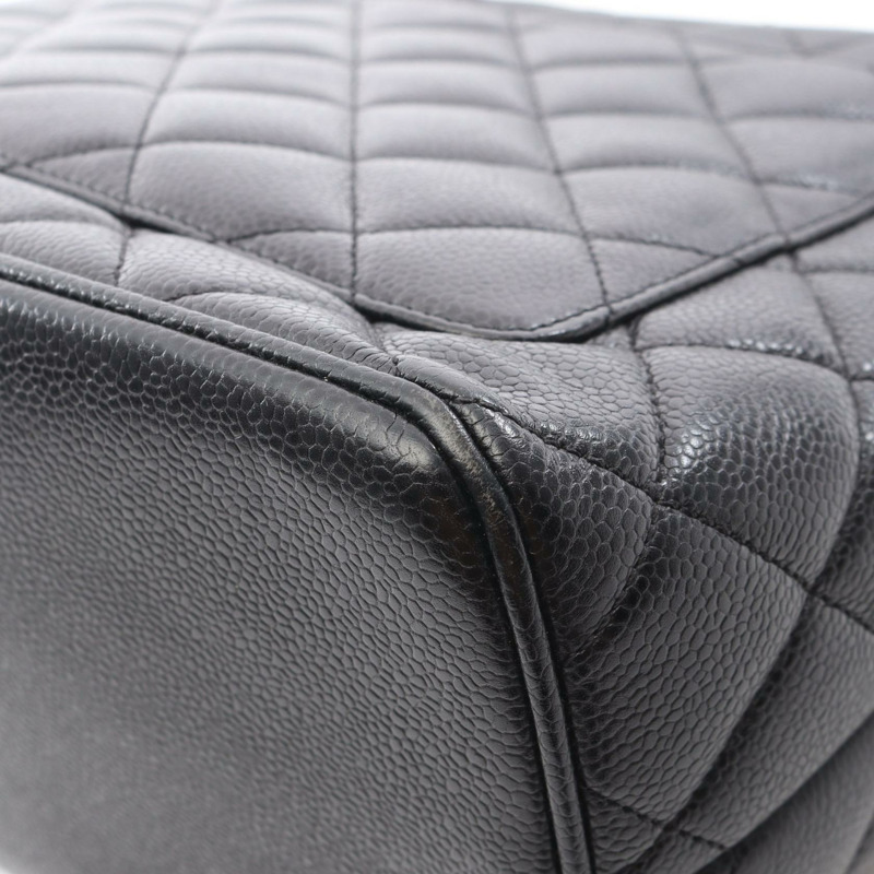 香奈兒 (CHANEL) Medallion 手提單肩包，黑色粒面小牛皮，二手，女士，金色五金配件，CC-8