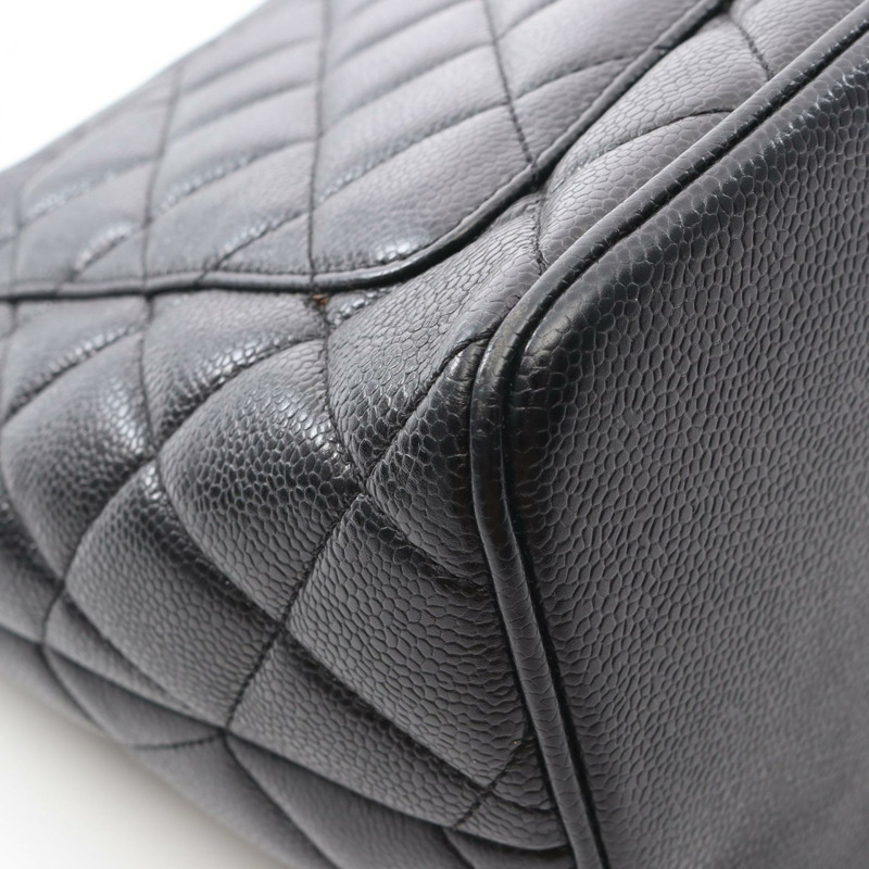 香奈兒 (CHANEL) Medallion 手提單肩包，黑色粒面小牛皮，二手，女士，金色五金配件，CC-9